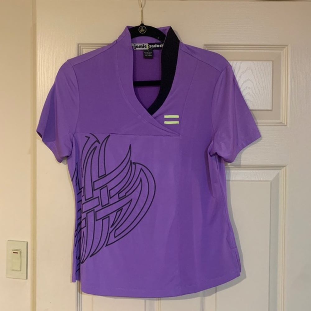 Jamie Sadock Purple/Black golf Top sz S